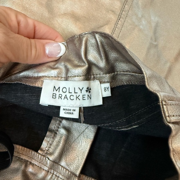 Girls Mini Molly Bracken Metallic Skirt Vegan Leather Size 8 Bronze - Picture 4 of 4
